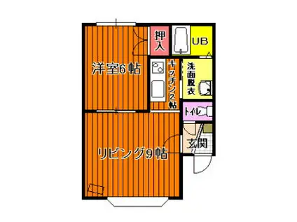 コーポイケダA(1LDK/1階)の間取り写真