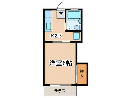 ラージガーデンE(1K/1階)の間取り写真