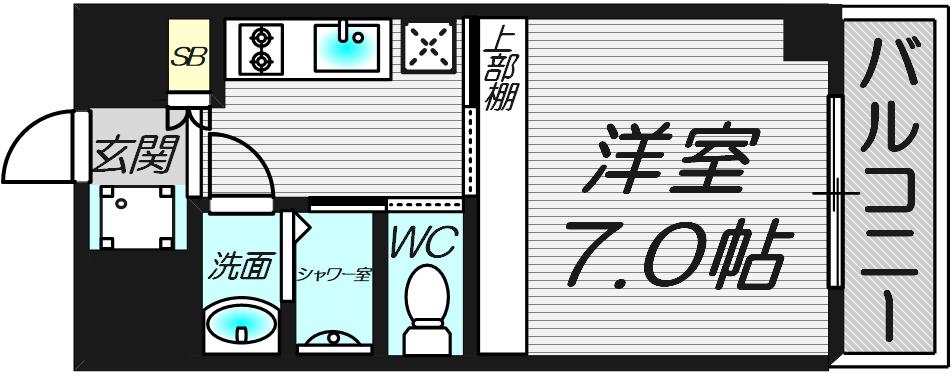 メゾン三原(1K/2階)の間取り写真