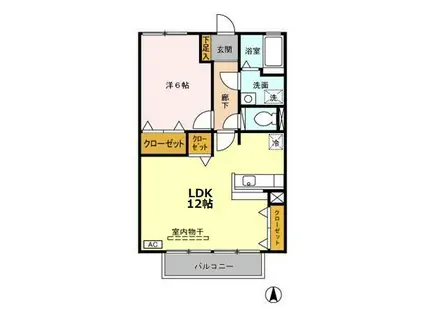 シャルマン富士見ヶ丘(1LDK/2階)の間取り写真