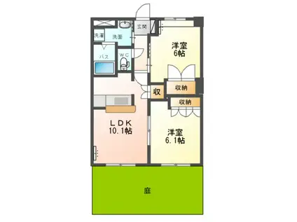 GRYFFINDORI(2LDK/1階)の間取り写真