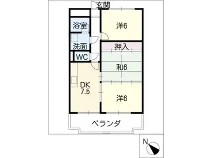 エスポア21(3DK/3階)の間取り写真