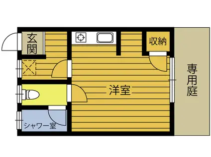 菅田アパート(1K/1階)の間取り写真