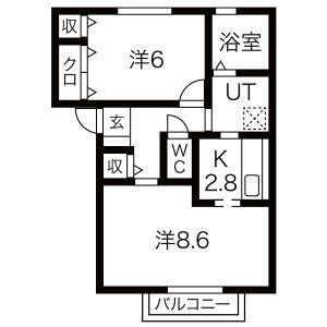 セピアコート(2K/1階)の間取り写真