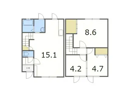 ルミエール金山I(3LDK/1階)の間取り写真