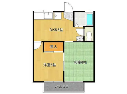 第1グリーンハイツ(2DK/1階)の間取り写真