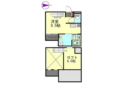 コスモハイツ高畑(1K/1階)の間取り写真