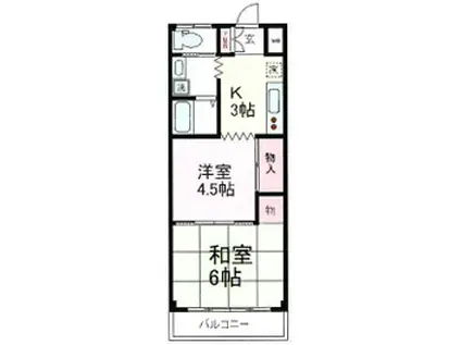 フジマンション(2K/3階)の間取り写真