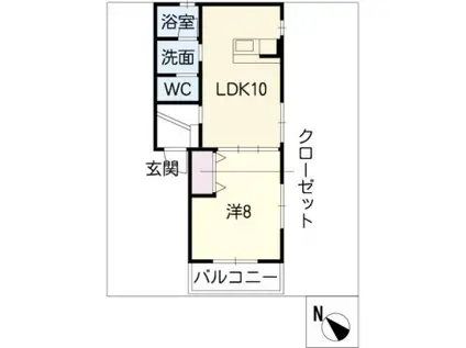 フラワーキャッスル(1LDK/1階)の間取り写真