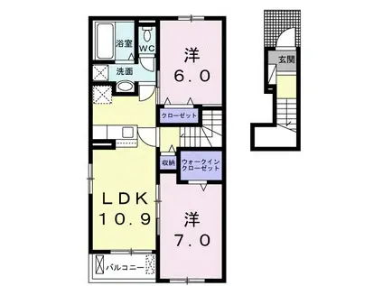 ネオタウン II(2LDK/2階)の間取り写真