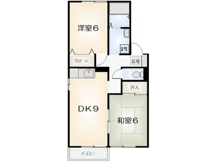 マイファミール C(2DK/2階)の間取り写真