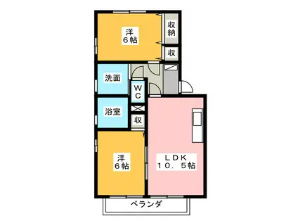 セジュールアドニスA(2LDK/1階)の間取り写真