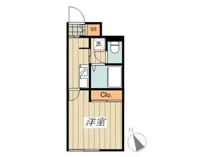 レオネクスト岩澤(1K/1階)の間取り写真