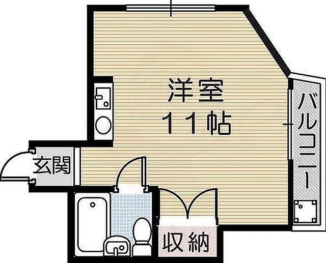 ハイツ熊谷(1K/5階)の間取り写真