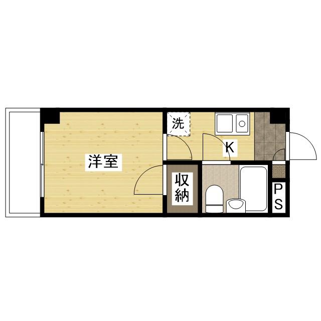 リバティ丸之内(1K/2階)の間取り写真