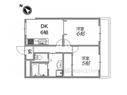 第5サンライフ瀬田(2DK/3階)の間取り写真