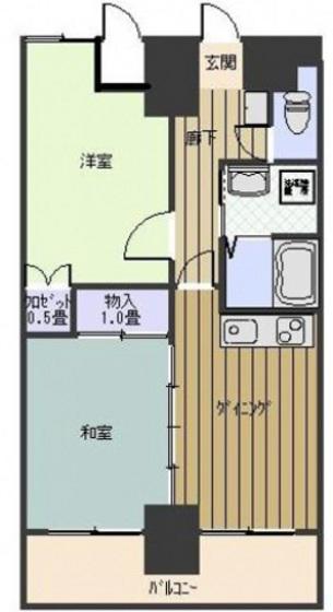 ライオンズマンション平和公園(2LDK/4階)の間取り写真