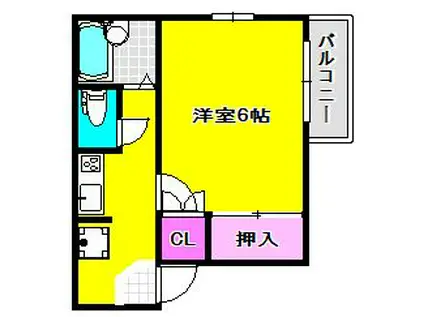 サマックスオザワハイツ(1K/2階)の間取り写真