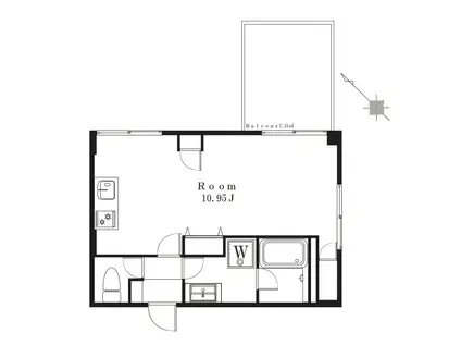 カーサグラン上野毛(ワンルーム/1階)の間取り写真