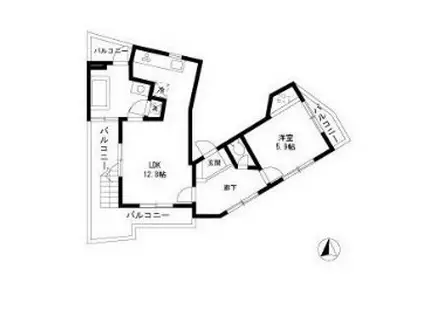 WIN駒場 ウィンコマバ(1LDK/5階)の間取り写真