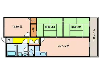 ベルエポック志紀(3LDK/3階)の間取り写真