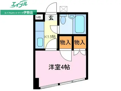 メゾン大連(1K/3階)の間取り写真