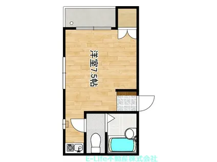 PROSPER東大江(ワンルーム/1階)の間取り写真