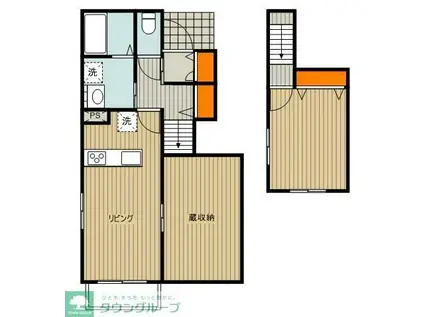 ファビラスハウスA棟(1LDK/1階)の間取り写真