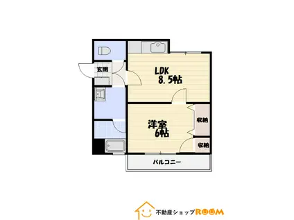 鎌田ビル(1LDK/3階)の間取り写真