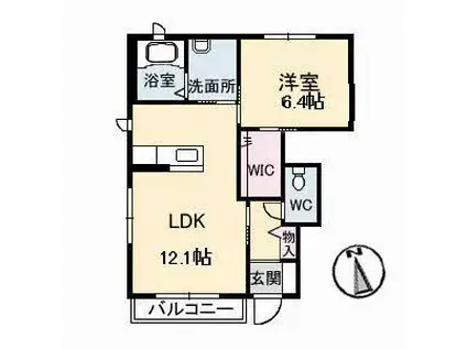 グランドメゾン三成A(1LDK/1階)の間取り写真