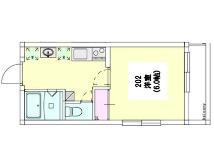 ラペ戸越公園(1K/2階)の間取り写真