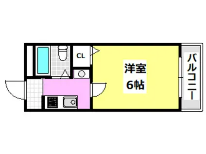 ダイユウレストハウス茨木(1K/2階)の間取り写真