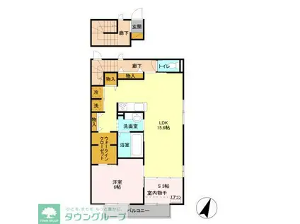 エーデルハイムD(1SLDK/2階)の間取り写真