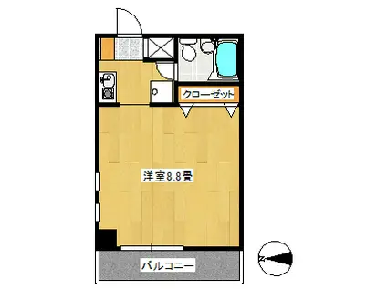 ブールヴァル南林間(1K/3階)の間取り写真