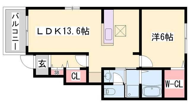 ヴィオラ(1LDK/1階)の間取り写真