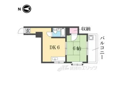 ウィンズ綾小路(1DK/4階)の間取り写真