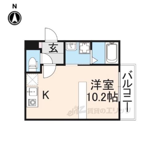 ヴェリーサ王寺(ワンルーム/3階)の間取り写真