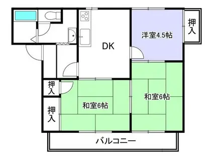 シャンポールT(3DK/2階)の間取り写真