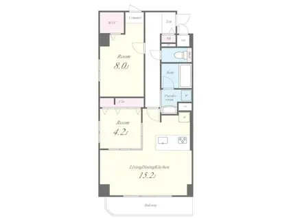 須賀様マンション(2LDK/4階)の間取り写真