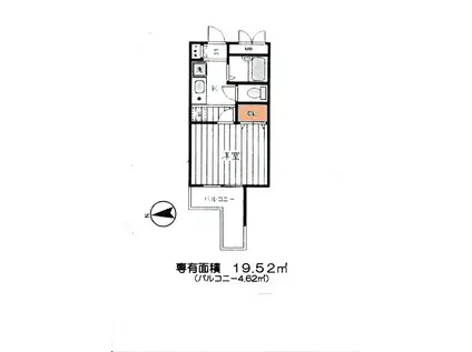 セザール第2上星川(1K/2階)の間取り写真