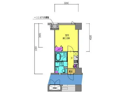 ヴェルニータワー(1K/7階)の間取り写真