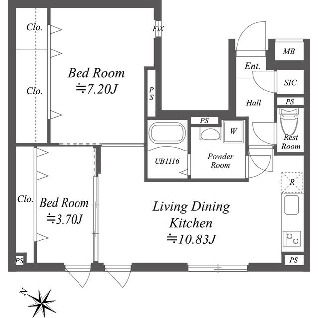 SOLASIA RESIDENCE南大塚(2LDK/5階)の間取り写真