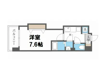 LUXE難波西III(1K/10階)の間取り写真