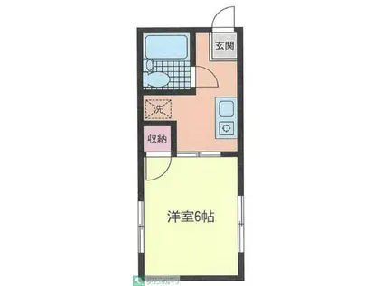 シティーハイムルーミーII(1K/1階)の間取り写真