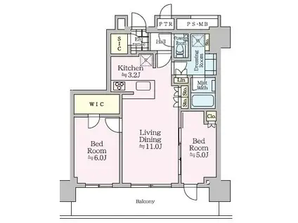 THE TOWER JUJO(2LDK/28階)の間取り写真