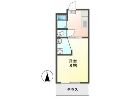 レジデンス光I(1K/1階)の間取り写真