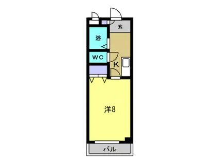 プラージュK(1K/3階)の間取り写真