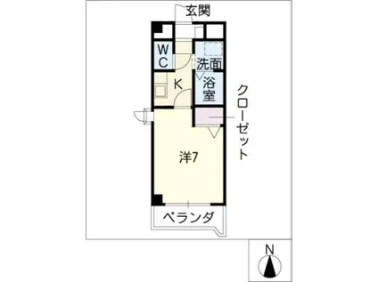 SUN HOUSE II(1K/3階)の間取り写真