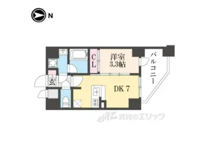 レオンコンフォート西大路御池(1DK/7階)の間取り写真