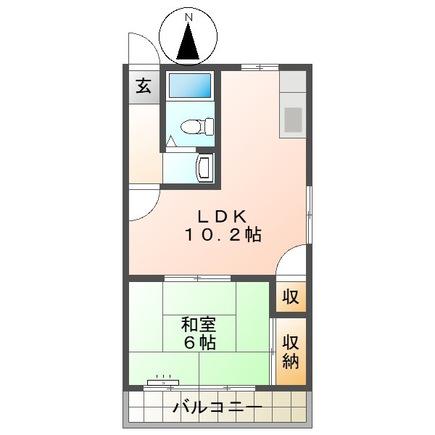 メゾン・エスポワール(1LDK/2階)の間取り写真